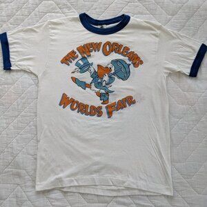 Rare Vintage 1984 New Orleans World's Fair Louisiana Exposition Ringer Tee L